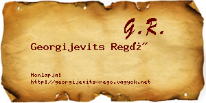 Georgijevits Regő névjegykártya